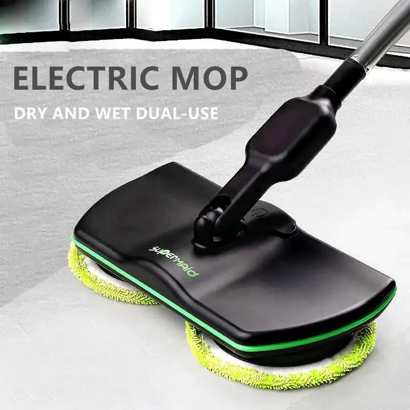 ماكينة تنظيف الأرضيات الكهربائية القابلة لإعادة الشحن والمماسح الكهربائية الدوارة ماكينة التنظيف والشمع الأوتوماتيكية 2 في 1