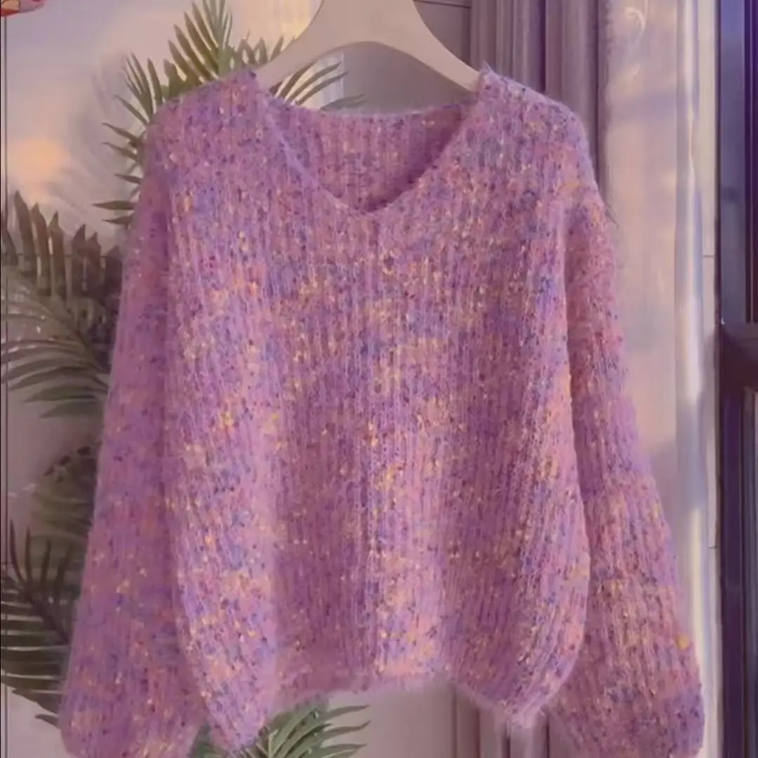 

Свободный крой круглый вязаный открытый кардиган, женский свитер, верхняя одежда, осень-зима, новая корейская версия, мягкая ткань