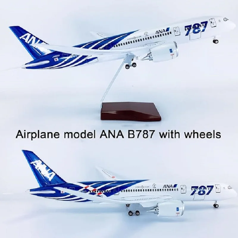 

1/130 Scale ANA B787 Airplane Model B787 Dreamliner Aircraft Japan ANA Airline Model W Light and Wheel Diecast Resin Plane