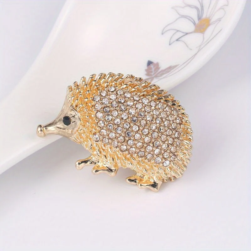 Senhoras criativo ouriço broche moda strass animal corsage banquete vestido de festa terno casaco cardigan vintage broche pino
