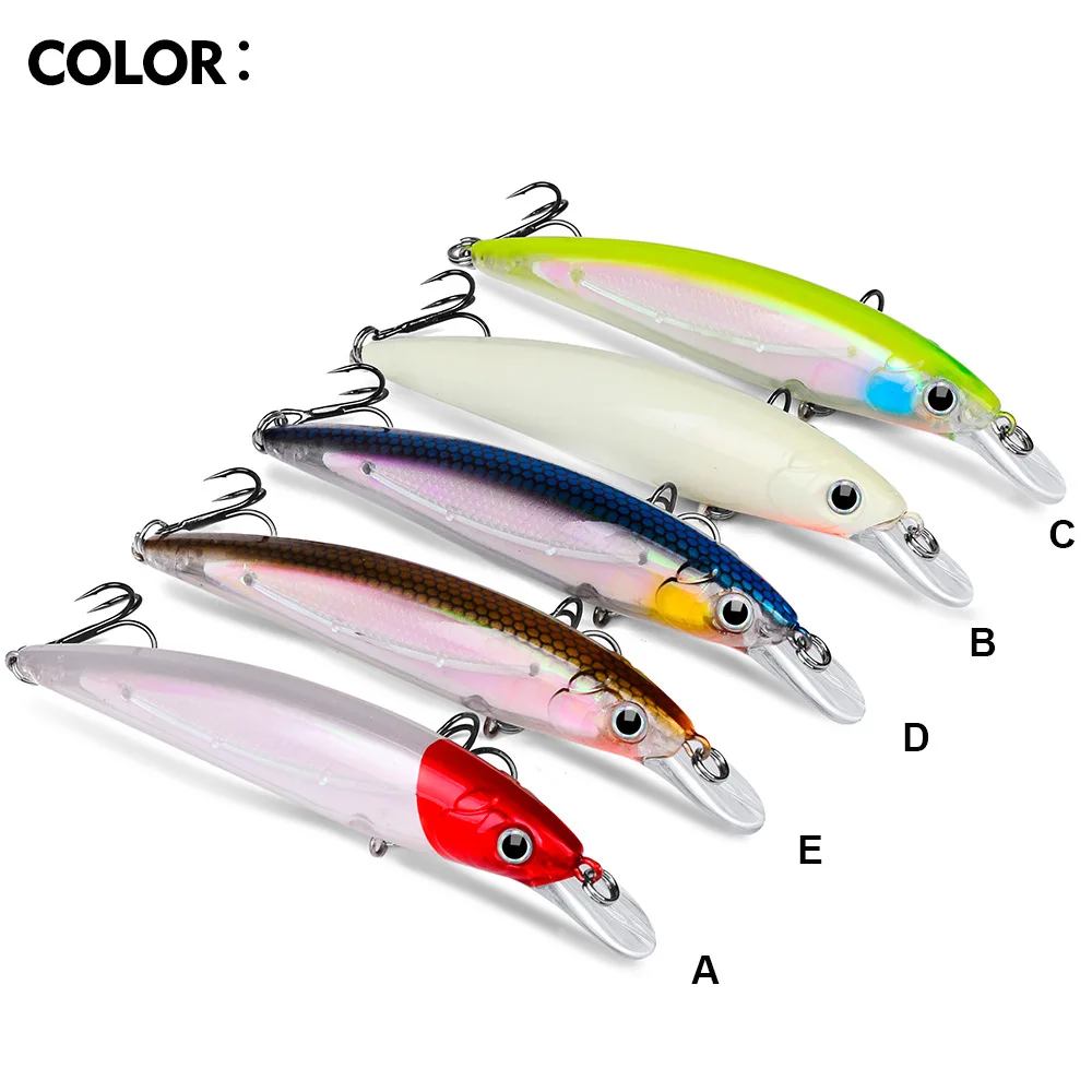 1Pcs Lifelike Wobbler Fishing Lure 3D Eyes 11cm/14g Minnow Artificial Hard Bait Fishing Tackle Floating Lure With