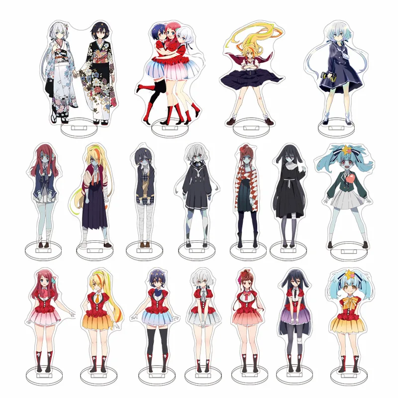 Zombie Land Saga Acrylic Standee Keychain  Minamoto Sakura Nikaido Saki Mizuno Ai Romero Group Collectible Merch Desktop Stand