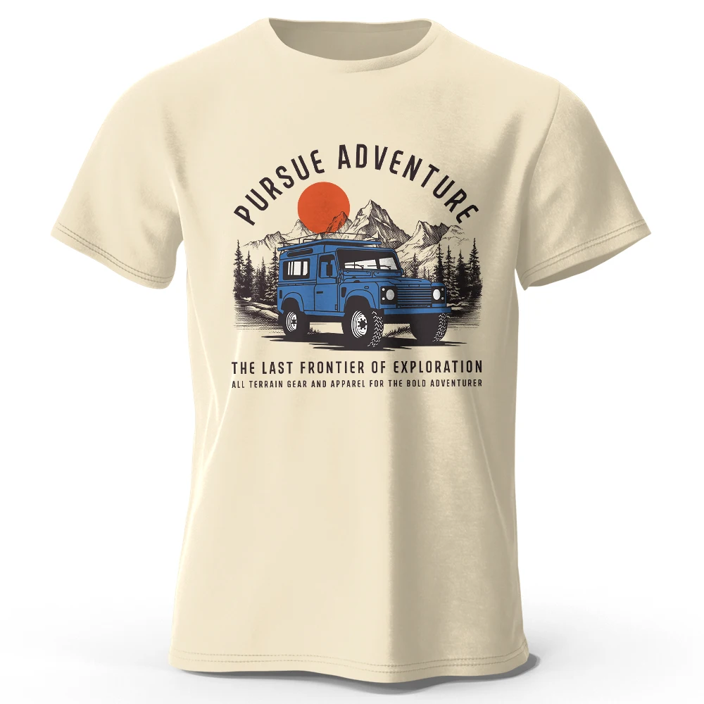 Wilderness Explorer Vintage Medal Printed Unisex Men Women T-Shirt Tees Tops 100% Cotton Topographic Graphic Bushcraft Wear