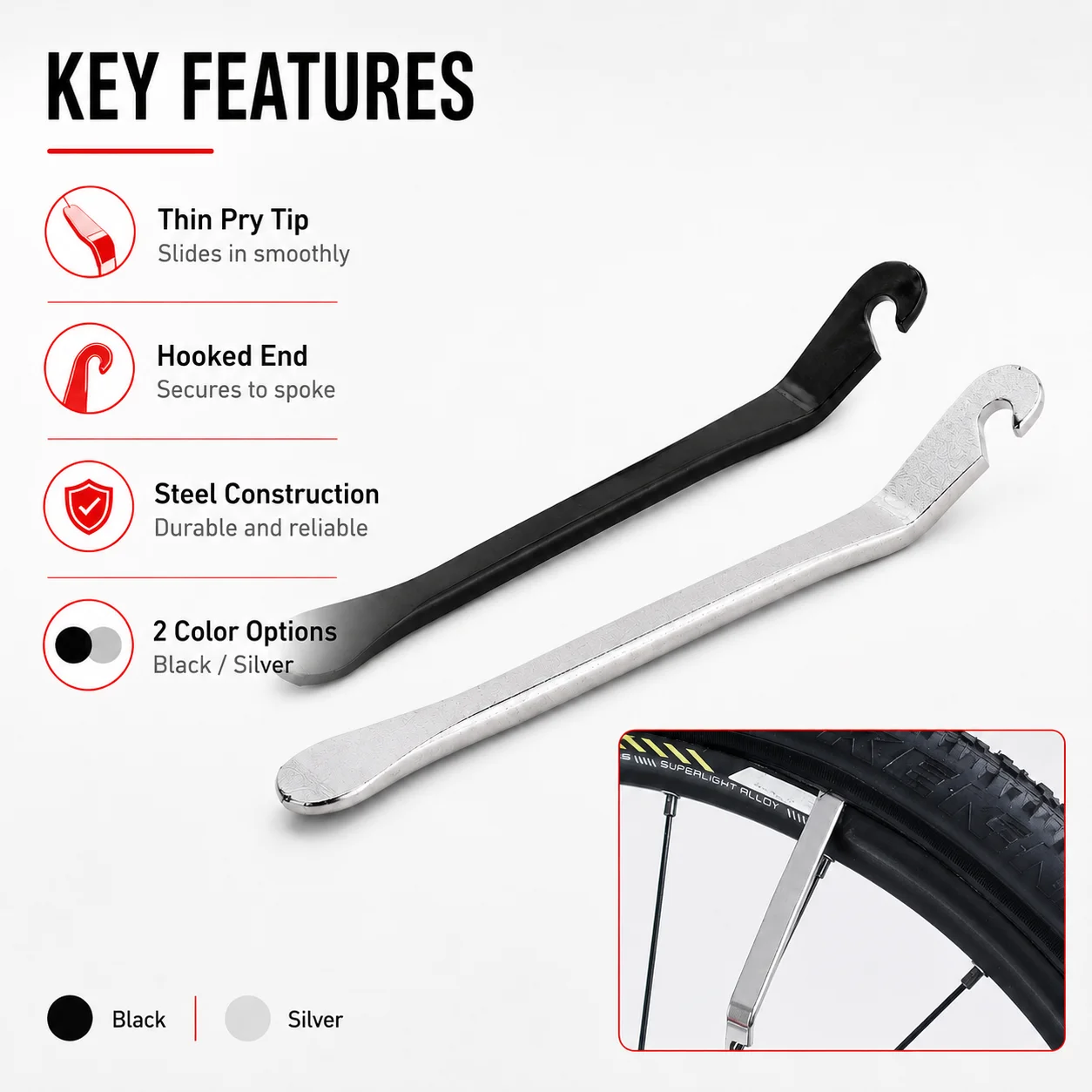 PINMOAP 1/3PCS Bike Tire Lever Bicycle Tyre Pry Bars Tire Removal Tools Rim Protector For Mtb Road Bike Inner Tube Change Repair view 2