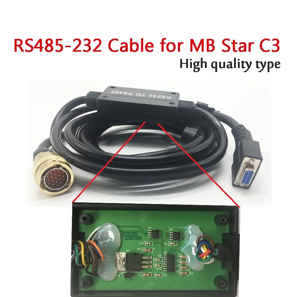 Mb Star C3 RS232 to RS485 obd 2 Cable For MB C3 Multiplexer Star C3 Diagnostic Tool RS485 Cable Diagnosis With pcb board