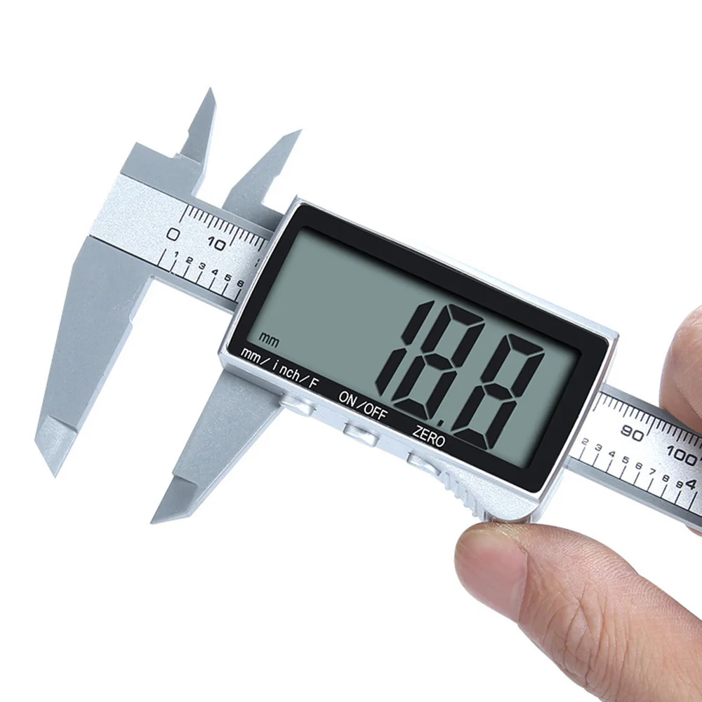 Digital Caliper, Full Screen Vernier Caliper, Electronic Micrometer High Precision, Carbon Fiber Ruler, Plastic Cover