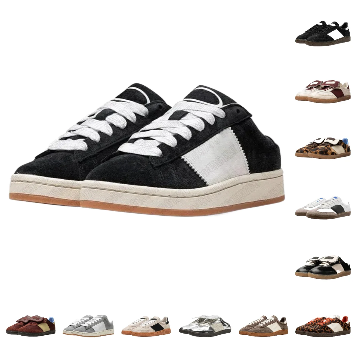 أحذية رياضية كلاسيكية من Sambas مصنوعة من الجلد الأبيض الأصلي للرجال والنساء أحذية كرة قدم داخلية ملابس غير رسمية منخفضة ‮ 54-63 إيزيس أديداس