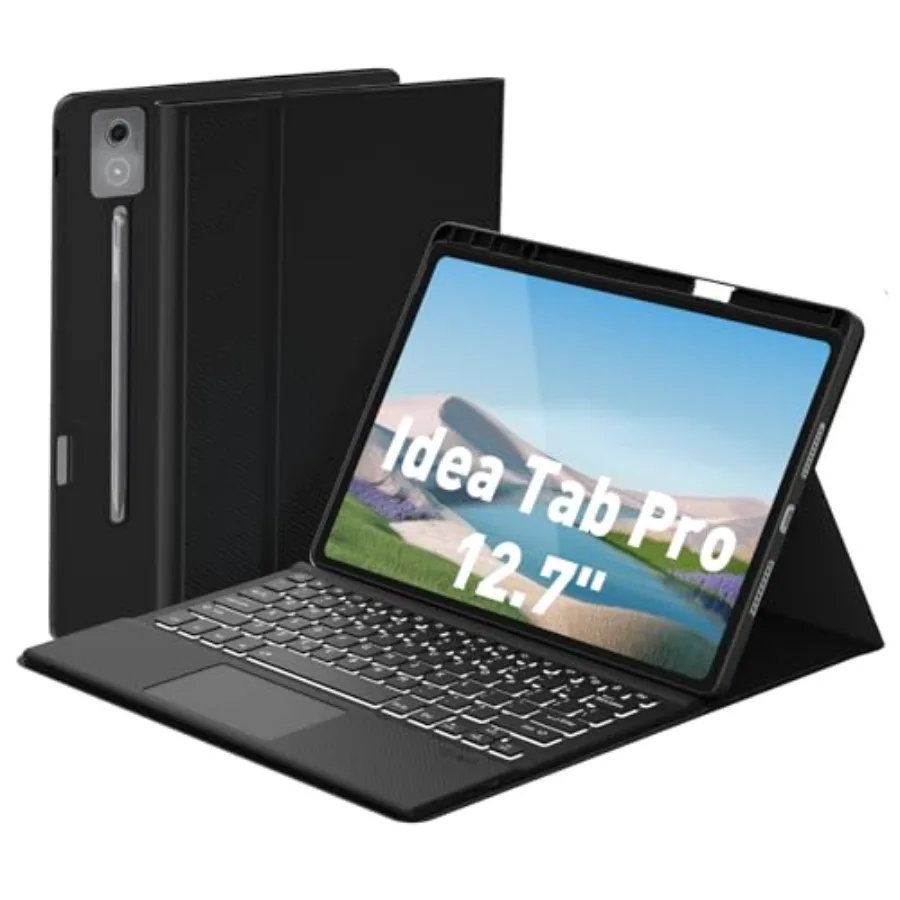 

Keyboard Case Touch for Lenovo Idea Tab Pro 12.7 2025 Bluetooth Keyboard with Trackpad Twill Cover Case Adjustable Kickstand Li