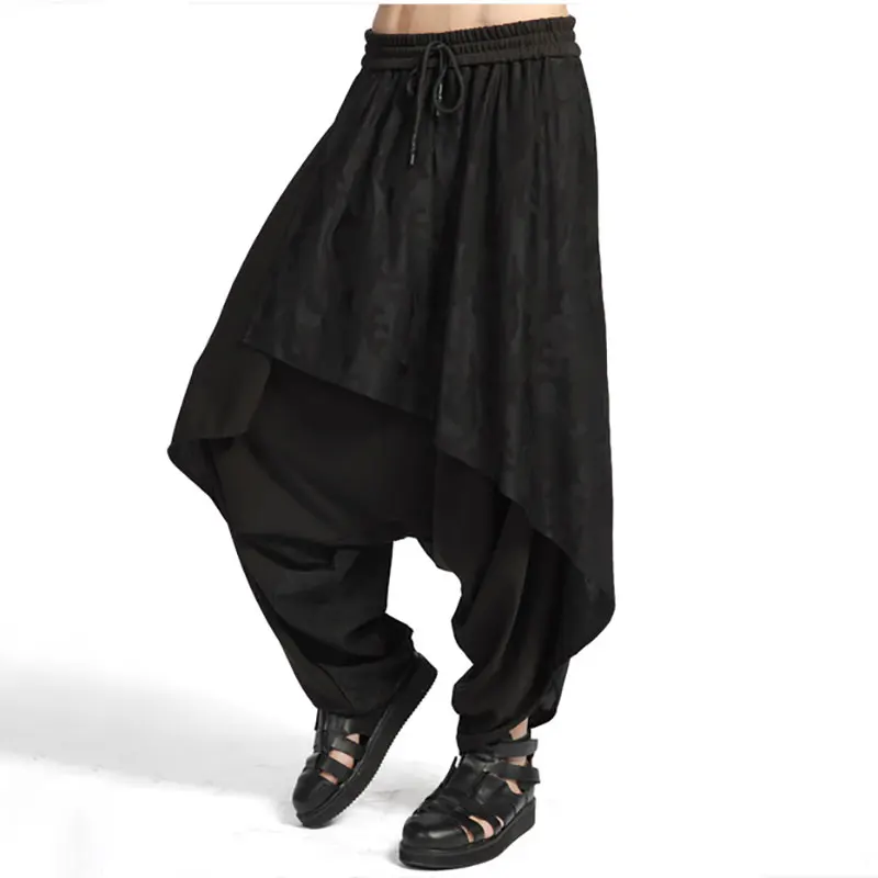 Mens Medieval Steampunk Baggy Joggers Sweatpants Punk Pirate Renaissance Gothic Drop Crotch Trousers Halloween Cosplay Costumes