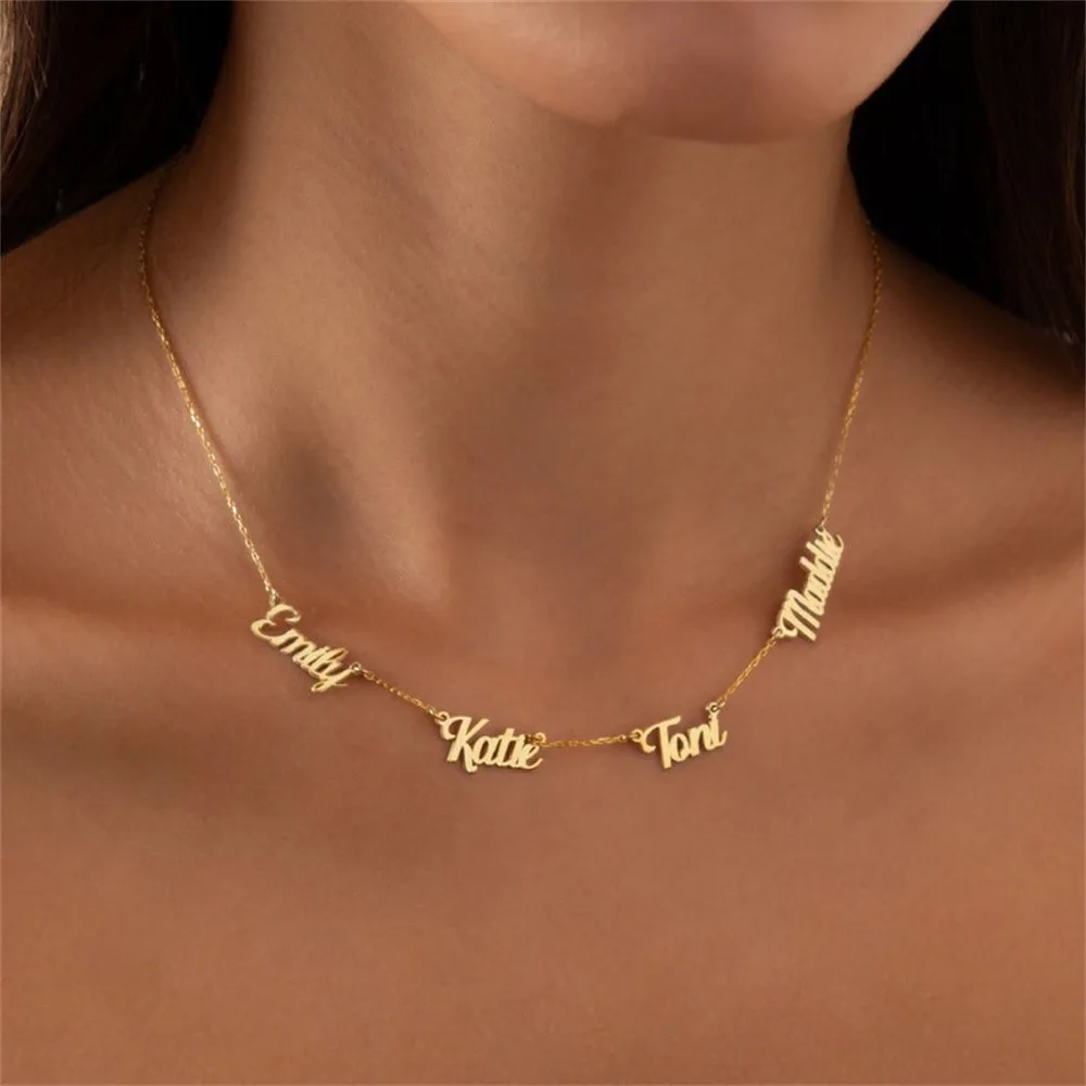 Joyería personalizada de acero inoxidable para mujer, joyería familiar/campeja/amistad, colgante personalizado con nombre de mejor amigo, cordones, regalo de playa de verano