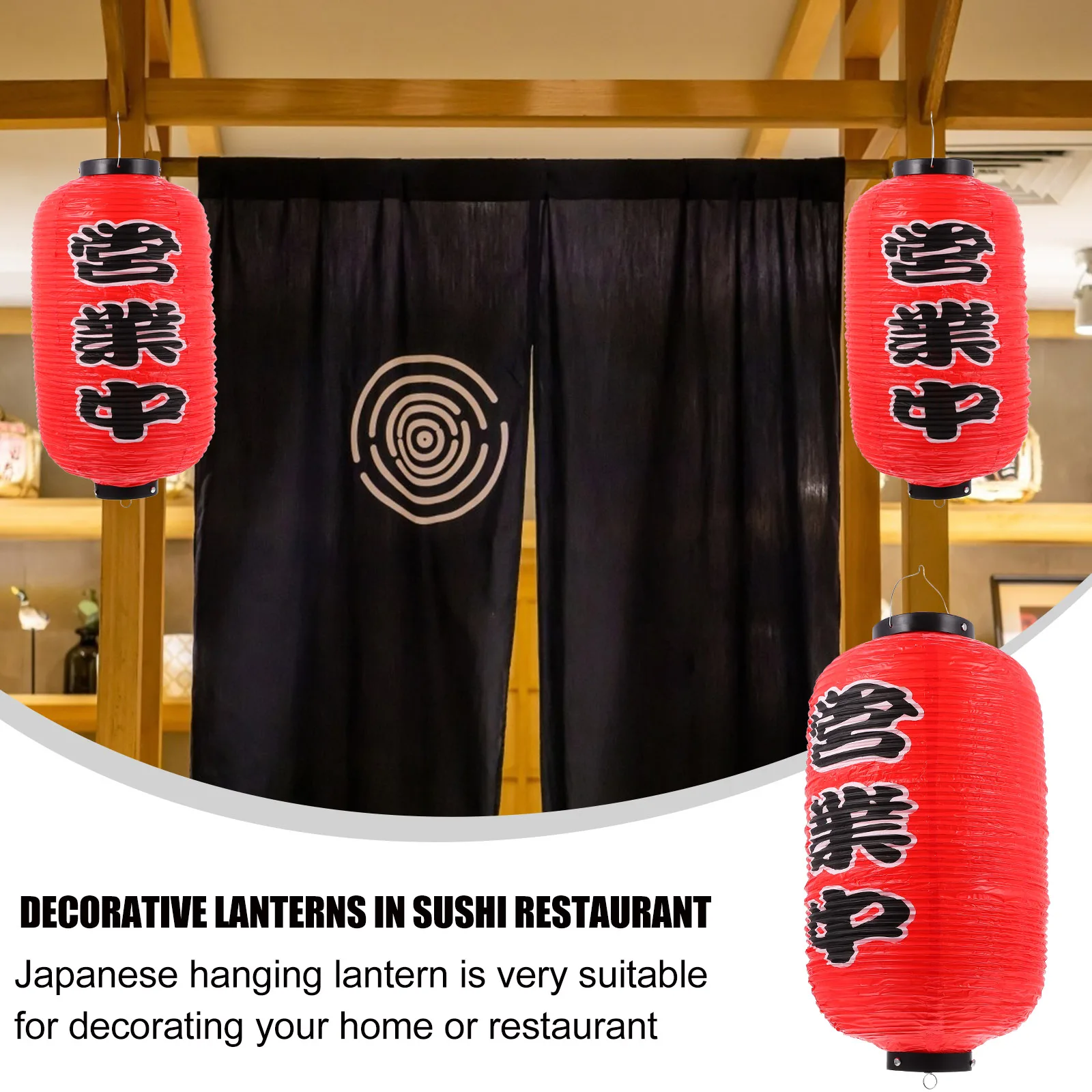 

Japanese Style Waterproof PVC Hanging Lantern Exquisite Decorative Light For Restaurant Home Festival Atmosphere 1Pc