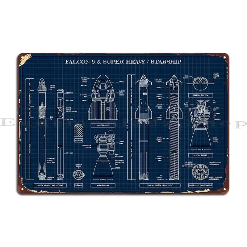 

Spacex Falcon9 и супер тяжелый звездный корабль, темно-синий принт, металлические вывески, настенный декор, печатные таблички, настенный декор, жестяная вывеска, плакат