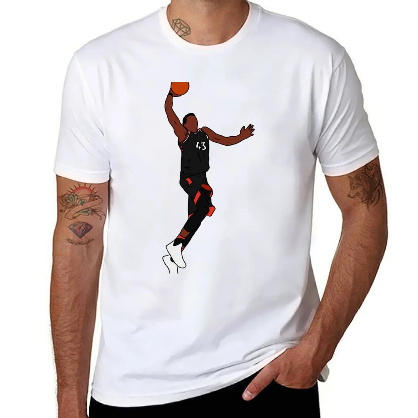 Футболка Pascal Siakam Dunk, мужская футболка из 100% хлопка, роскошные брендовые футболки для мужчин, облегающая футболка