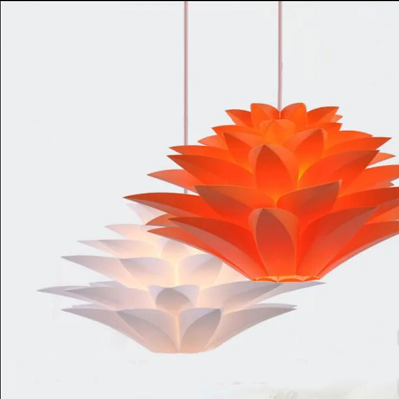 Lowest price on sale DIY Modern pinecone Pendant light creative lily lotus novel led e27 35/45/55cm iq puzzle lamp white