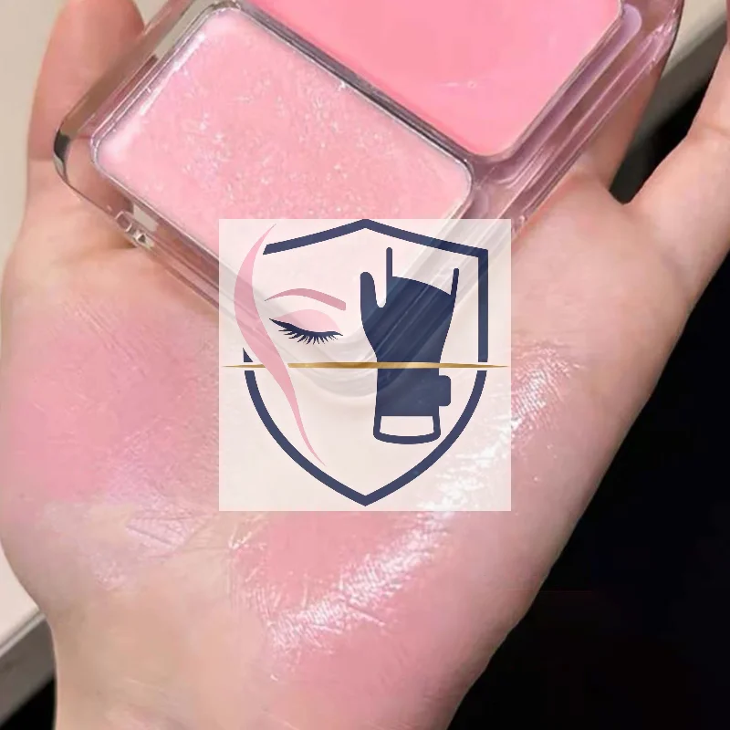 Cappuvini Water Shining Cheek Blush Highlighter Cream High Gloss Glitter Rouge Natural Brighten Face Contouring Blush Makeup