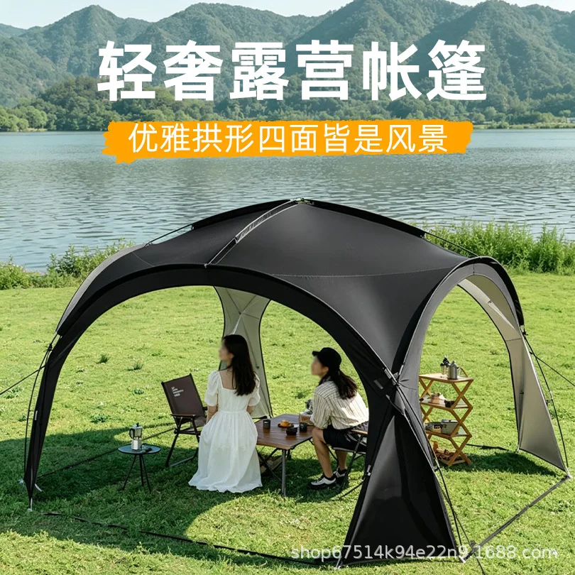 

HYS Outdoor Camping Beach Outdoor Self-Drive Rainproof and Sunshade Black Extra-Large Spherical Tent