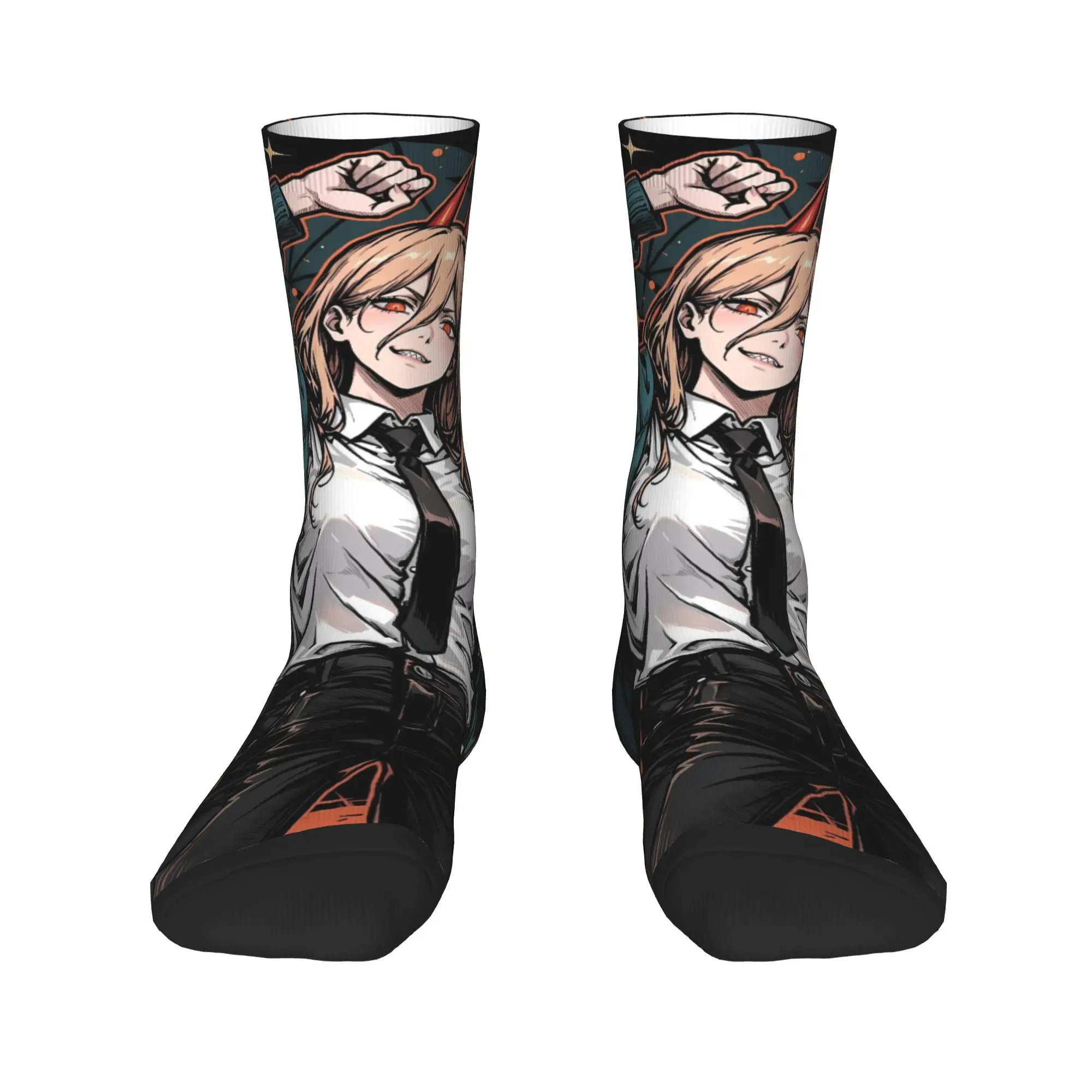 Power cool manga Stockings Men Chainsaws Mans Socks Warm Soft Funny Socks Autumn Skateboard Non Slip Socks Birthday Present