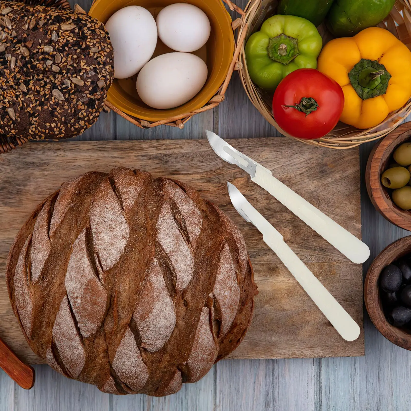 3pcs Bread Sourdough Measuring Scale Carbon Steel Blade Baking Tool White Scraper Clean Kitchen Gadgets