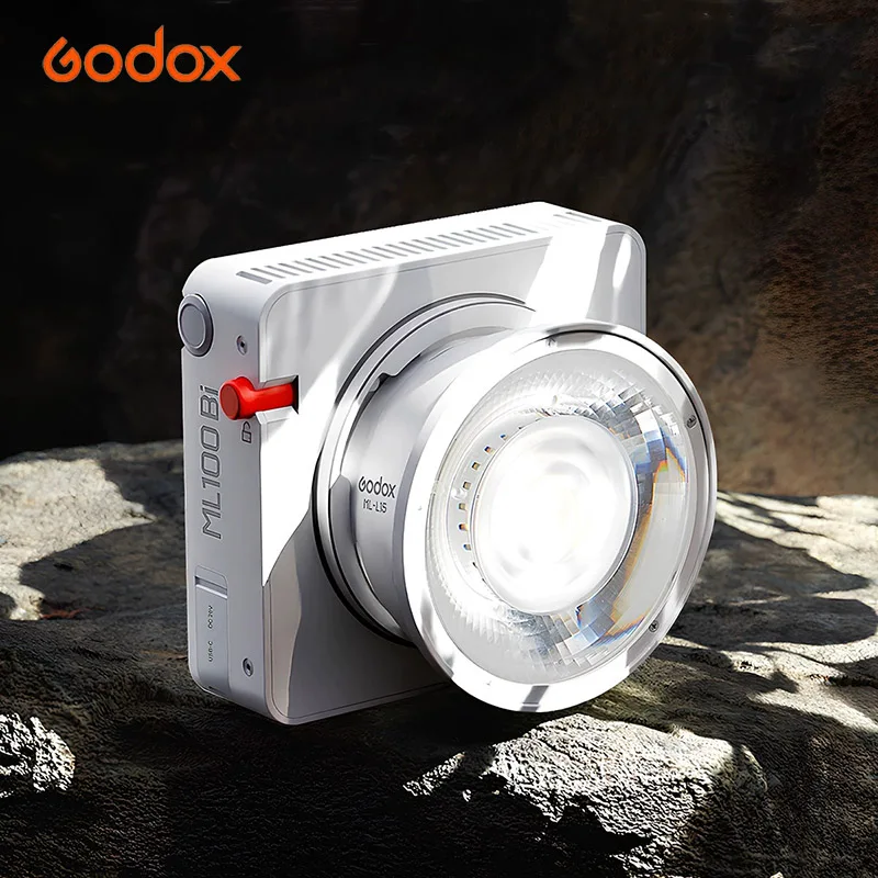 

Портативная светодиодная видеолампа Godox ML100Bi, двухцветная для записи видео, потоковой передачи в прямом эфире, 120 Вт, встроенная лампа для фотосъемки с управлением через приложение
