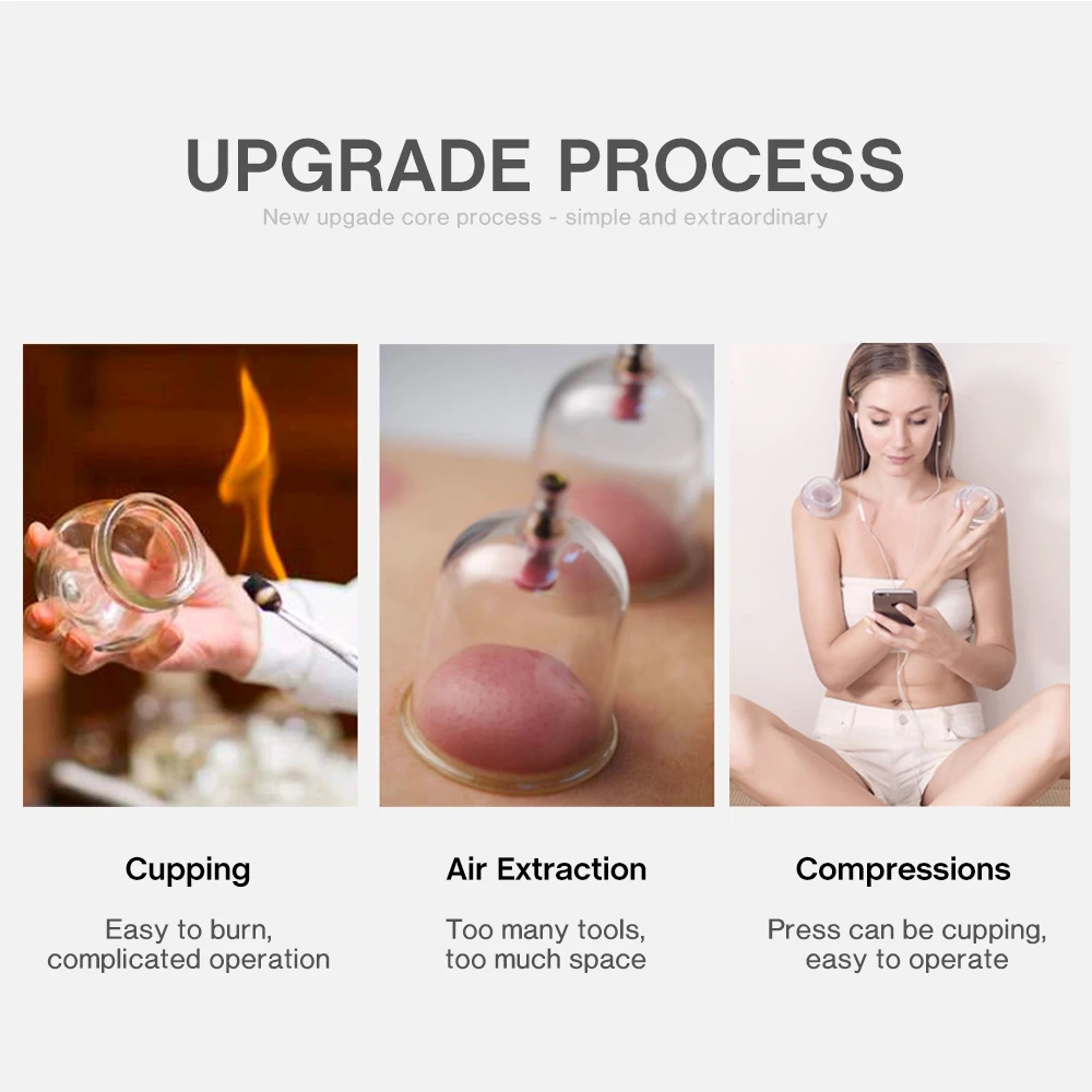 Silicone Vacuum Cupping Set Massage Body Cups Back Gua Sha Ventosas Suction Cup Anti-Cellulite Skin Lift Physiotherapy Jars Slim