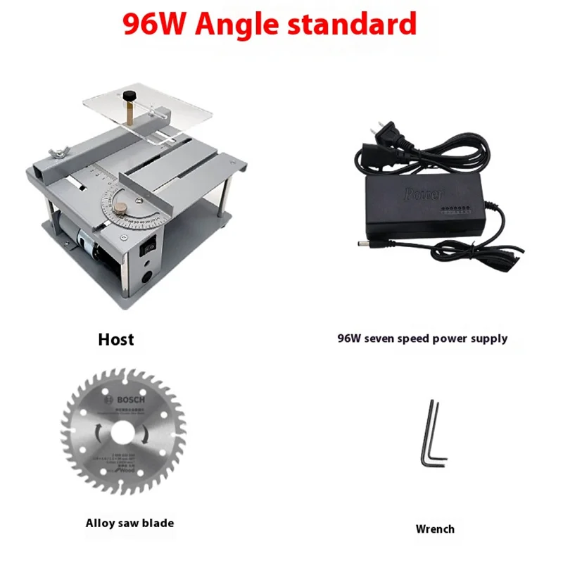 96W Mini Table Saw Multifunction Cutting Tool Aluminum Alloy Frame Pure Copper Motor Adjustable Speed Electric Table Saw