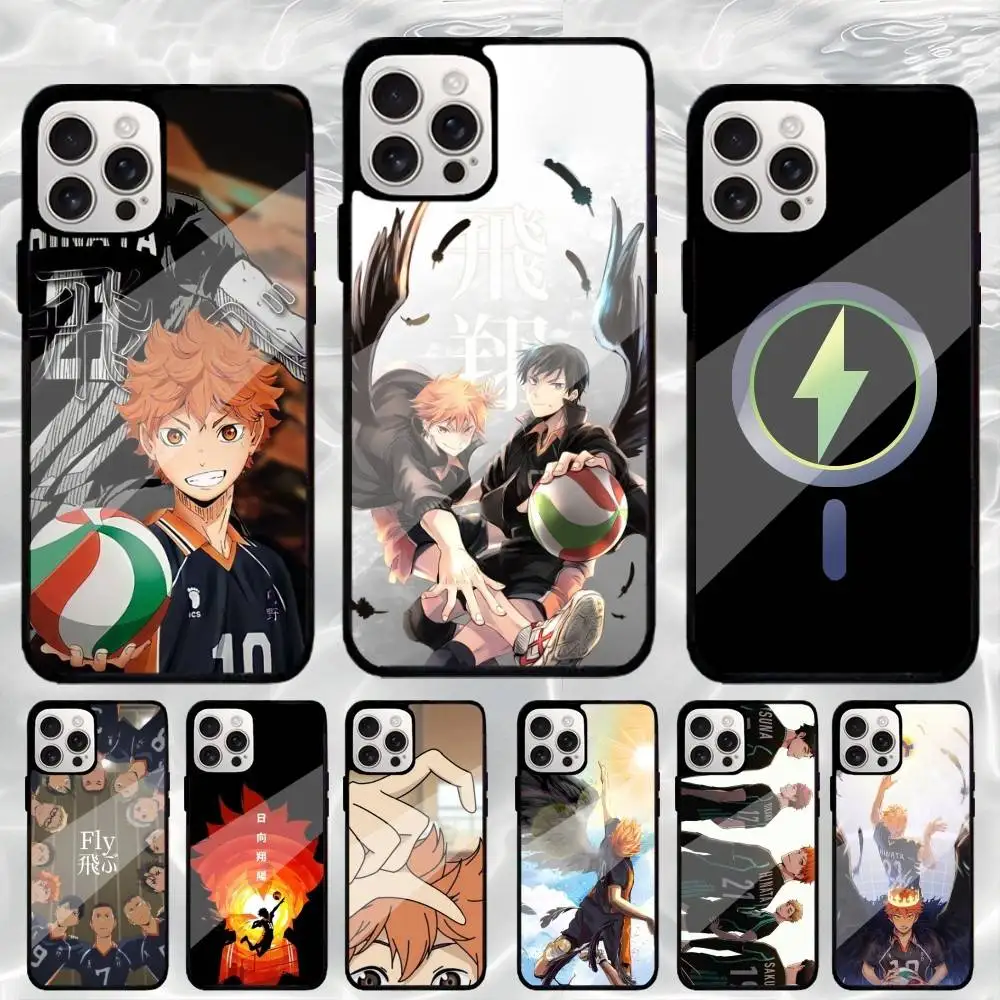 

H-Haikyuu Anime K-Karasuno Phone Case For iPhone17,16,15,14,13,12,11 Plus,Pro Max Magnetic Magsafe Wireless Charging