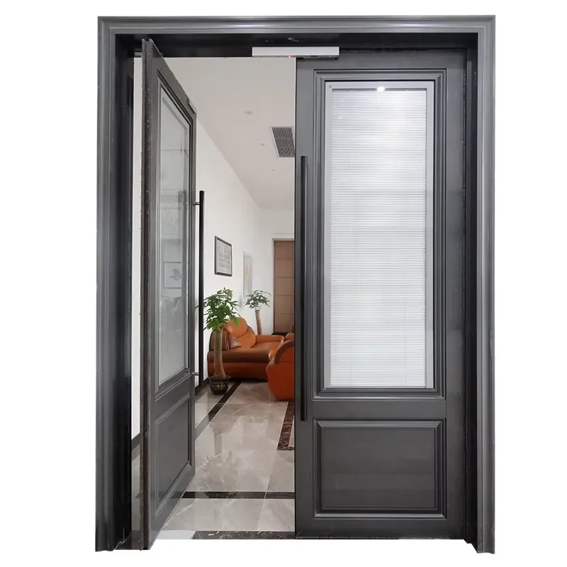 Cheap price aluminum glass double entrance door