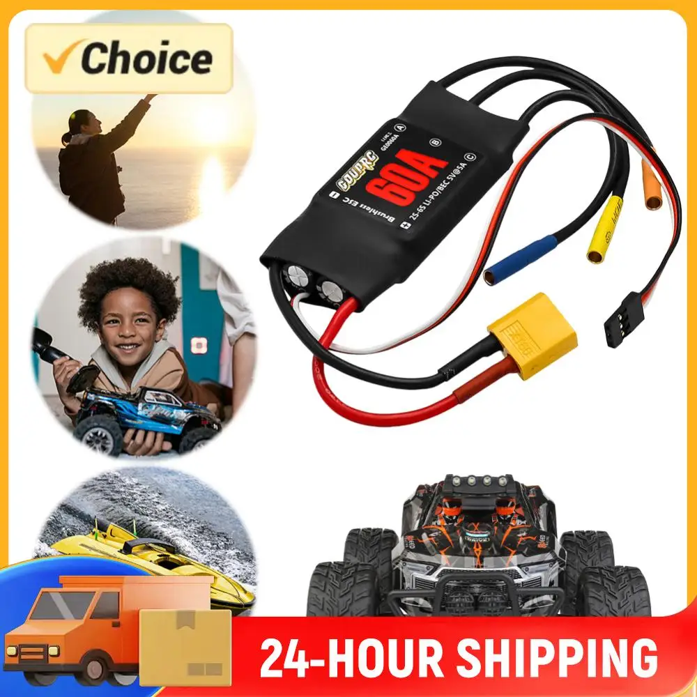 60A Brushless Electronic Controller with 5V/7A BEC & XT60 Plugs Electronic Speed Controller for Drone RC Helicopter Airplane