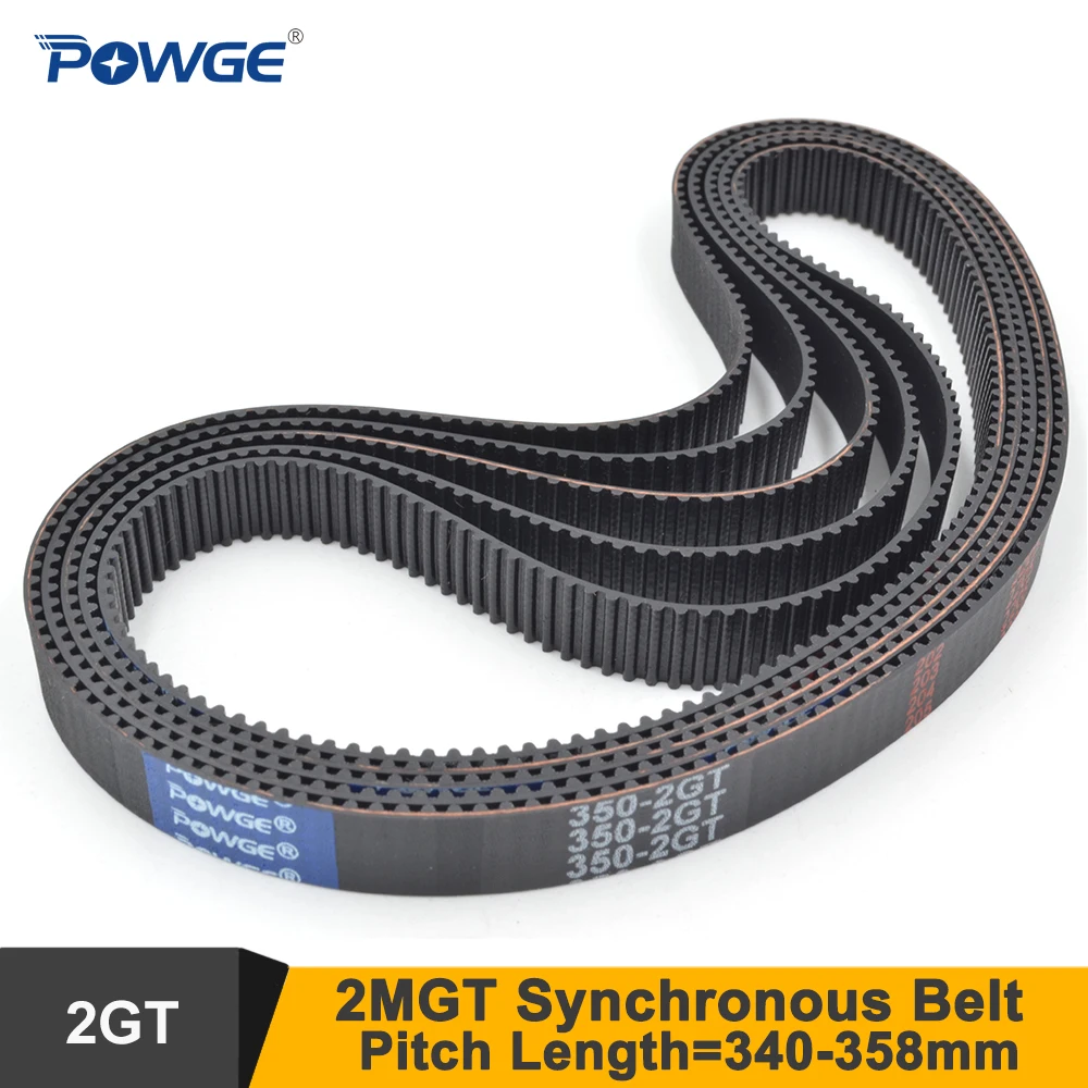 POWGE LP=340 342 344 346 348 350 352 354 356 358 2GT Timing Belt W=6/9mm 2MGT G2M Closed-Loop Synchronous Belt 350-2GT 340-2GT