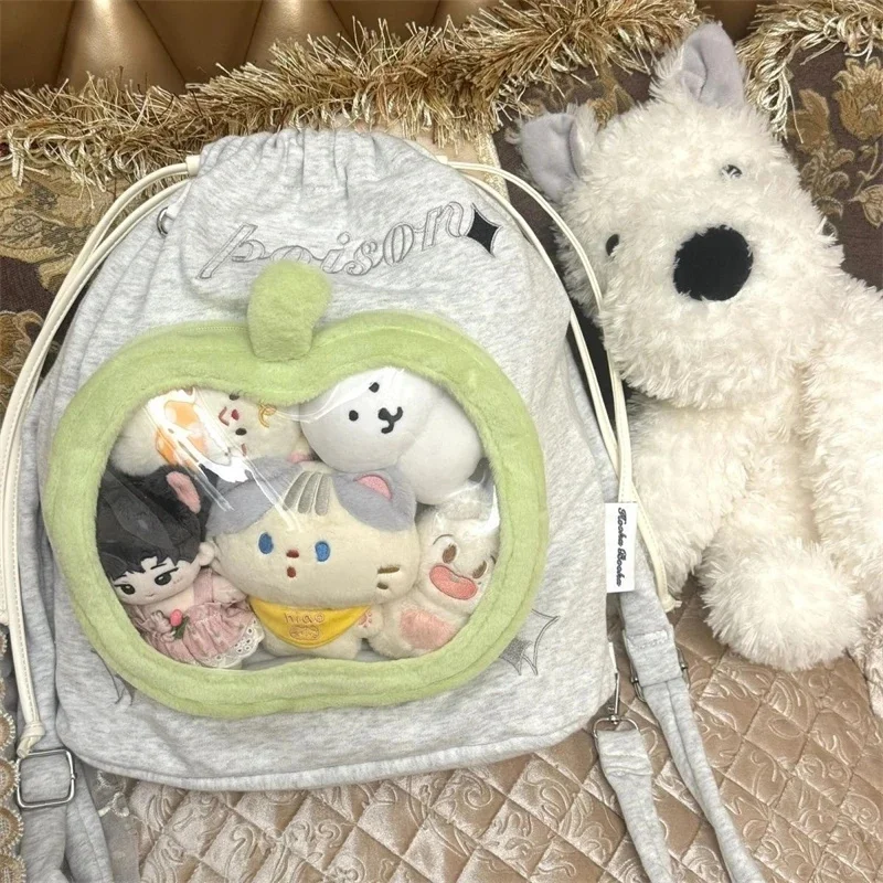

Women's Handbag Green Apple Backpacks Itabag Back To School Harajuku Student Zipper High Capacity No Pendant Itabag Backpacks