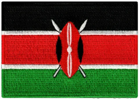 KENYA FLAG embroidered iron-on PATCH AFRICAN COUNTRY EMBLEM AFRICA Kenyan NEW ≈6.5*4.5cm