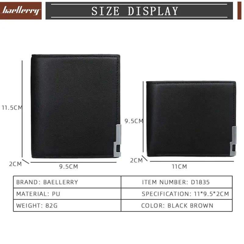 Baellerry Short Men Wallets Free Name Engraving Kpop Slim Card Holder  Luxury Male Wallet Small Money Clips Brand Men\'s Purses