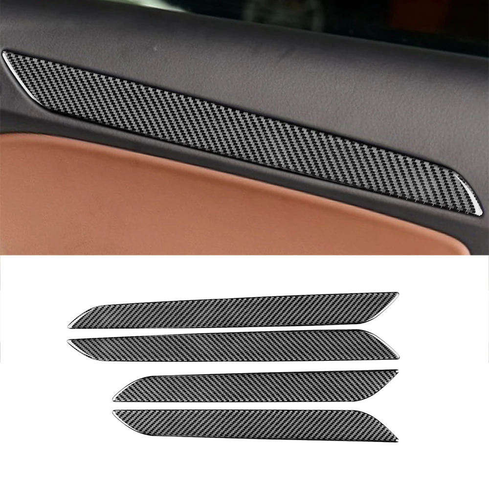 For Audi Q3 2013 2014 2015 2016 2017 2018 Door Inner Panel Decoration Cover Trim Sticker Decal Car Accessories Carbon Fiber 4pcs