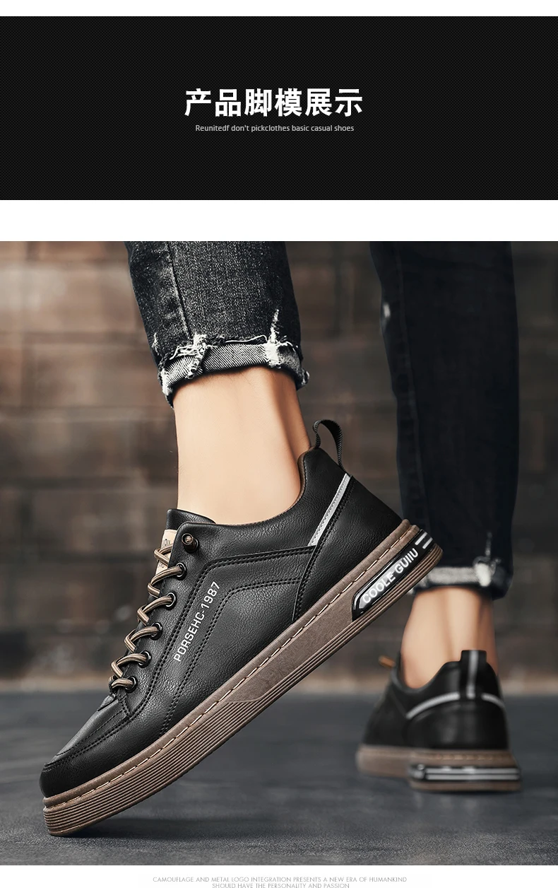 Herren Slip-On Freizeitschuhe für alle Jahreszeiten, neue atmungsaktive, leichte, weichsohlige Outdoor-Flachschuhe, Studenten-Whiteboard-Schuhe – Detail 8
