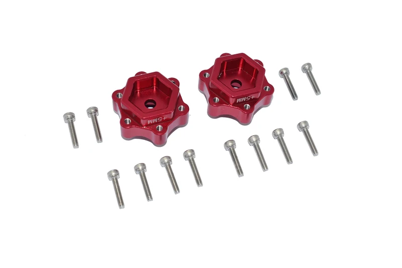 GPM aluminium zeskantadapters (+5 mm) voor LOSI 1/8 LMT massieve as 4WD monstertruck, model LOS43033.
