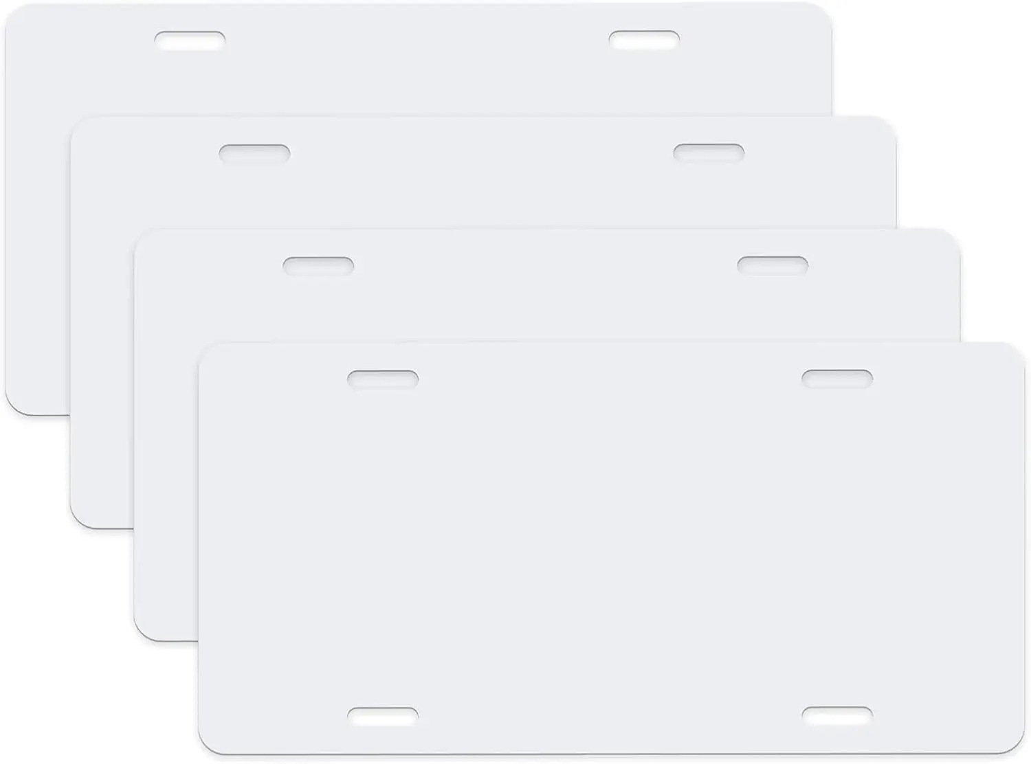 

4 шт. белых металлических номерных знаков без надписей для индивидуального дизайна, для использования в автомобиле