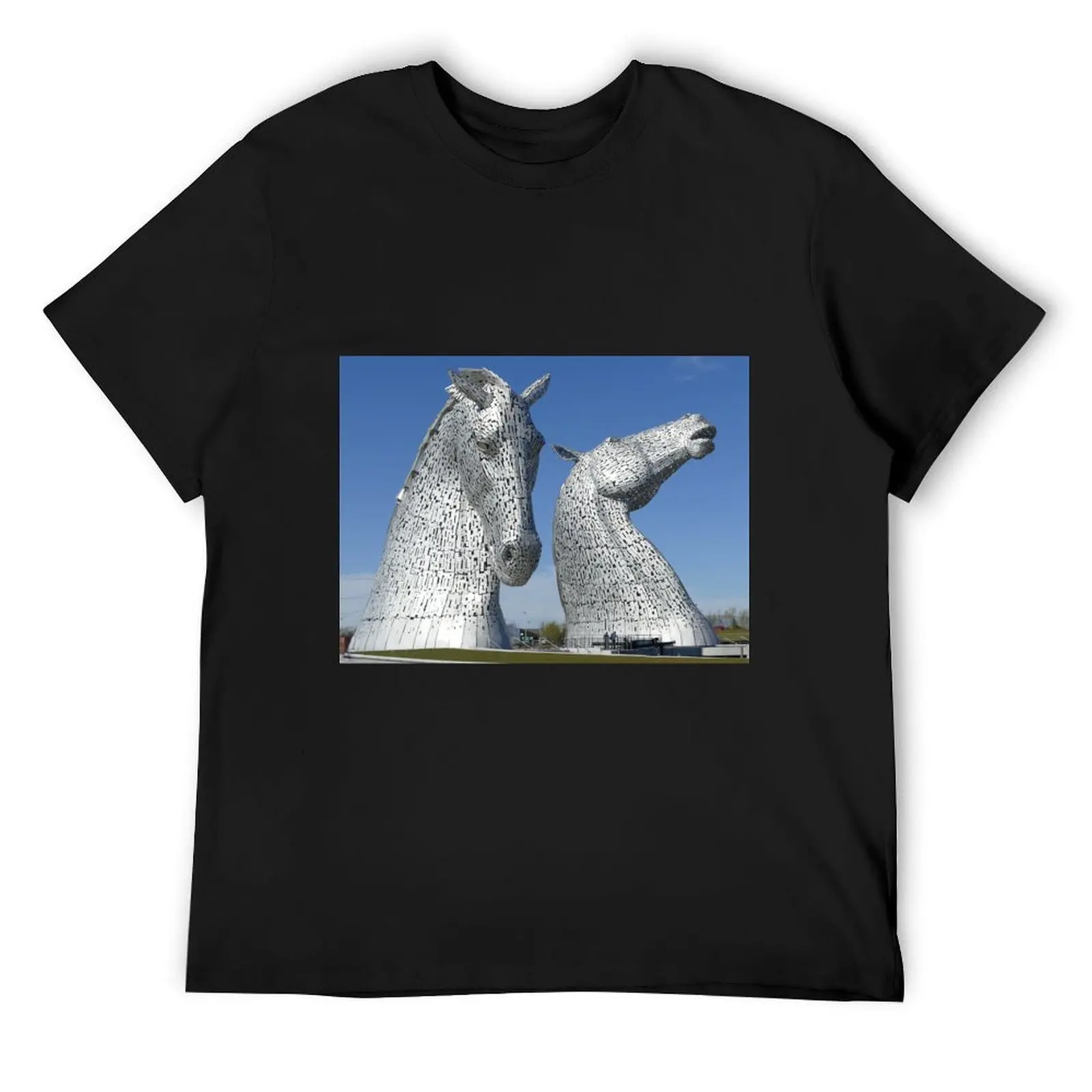 

The Kelpies, Helix Park , Falkirk , Scotland T-Shirt blacks plus size tops funny t shirts men