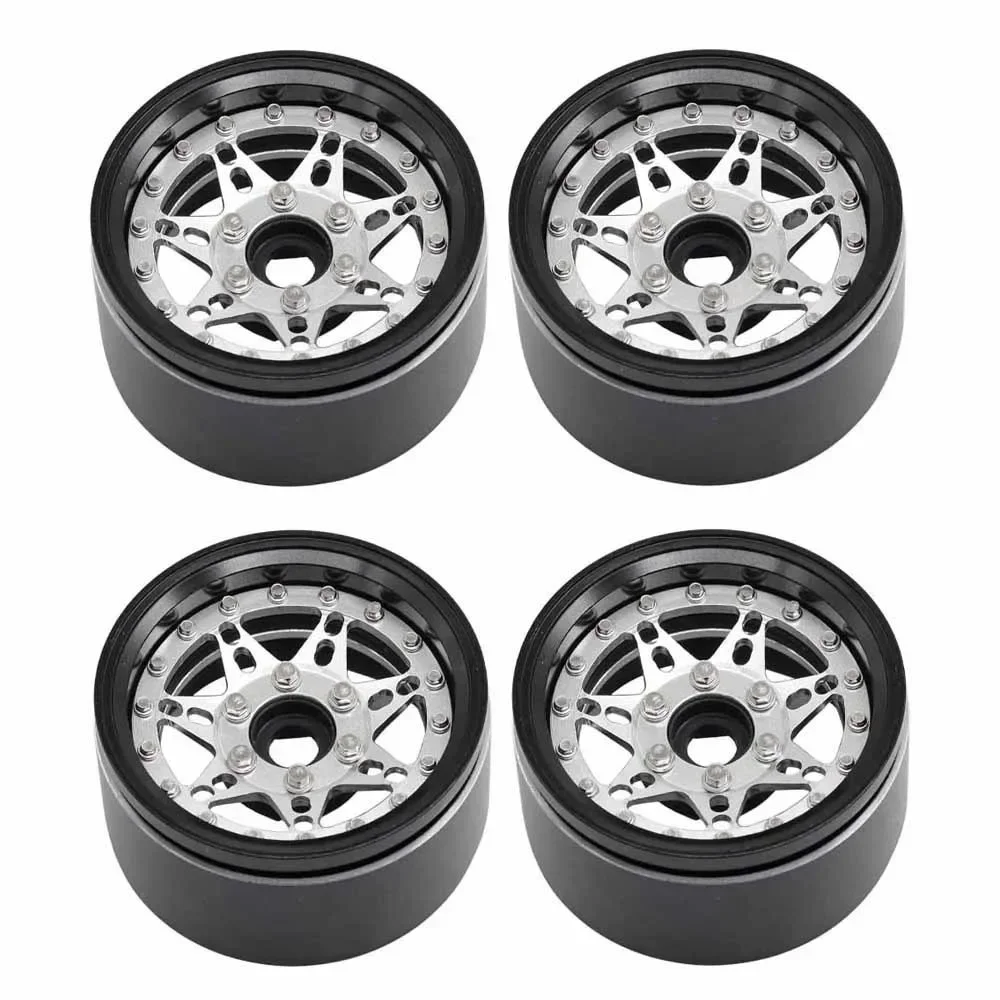 

4PCS Aluminum 1.9 Inch Beadlock Wheels Rim Adjustable Offset Wheel Hub for 1/10 RC Crawler Car TRX4 TRX6 SCX10 GEN7 8 D90