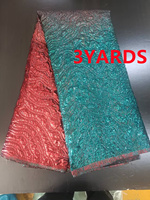 SJD LACE African French Brocade Lace Fabrics 3YARDS Clearance 2025 Latest Nigerian Jacquard Lace for Sewing Women Party Dresses