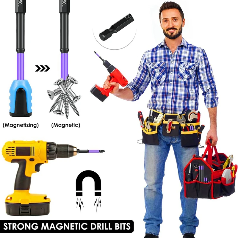 D1 Rutschfester, schlagfester Schraubendreherkopf, magnetischer Bohrer, starker magnetischer Wind, Chargenmund, Kopf mit hoher Härte, einfache Installation