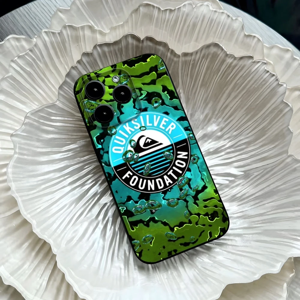 Чехол для телефона Surf And Skateboards QuiksilverS для IPhone 17 Air 16 15 14 12 13 11 Pro Max Mini X XR XS Max 7 8 Plus, черный силикон