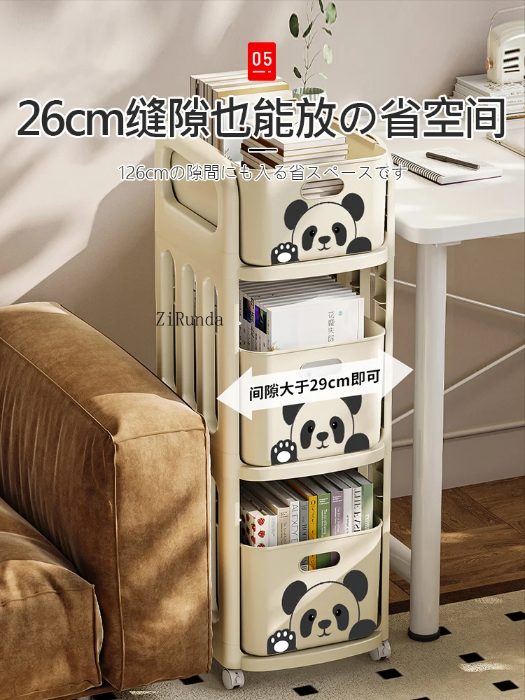 *School bag rack Multi-layer trolley Movable school bag rack Book storage under desktop