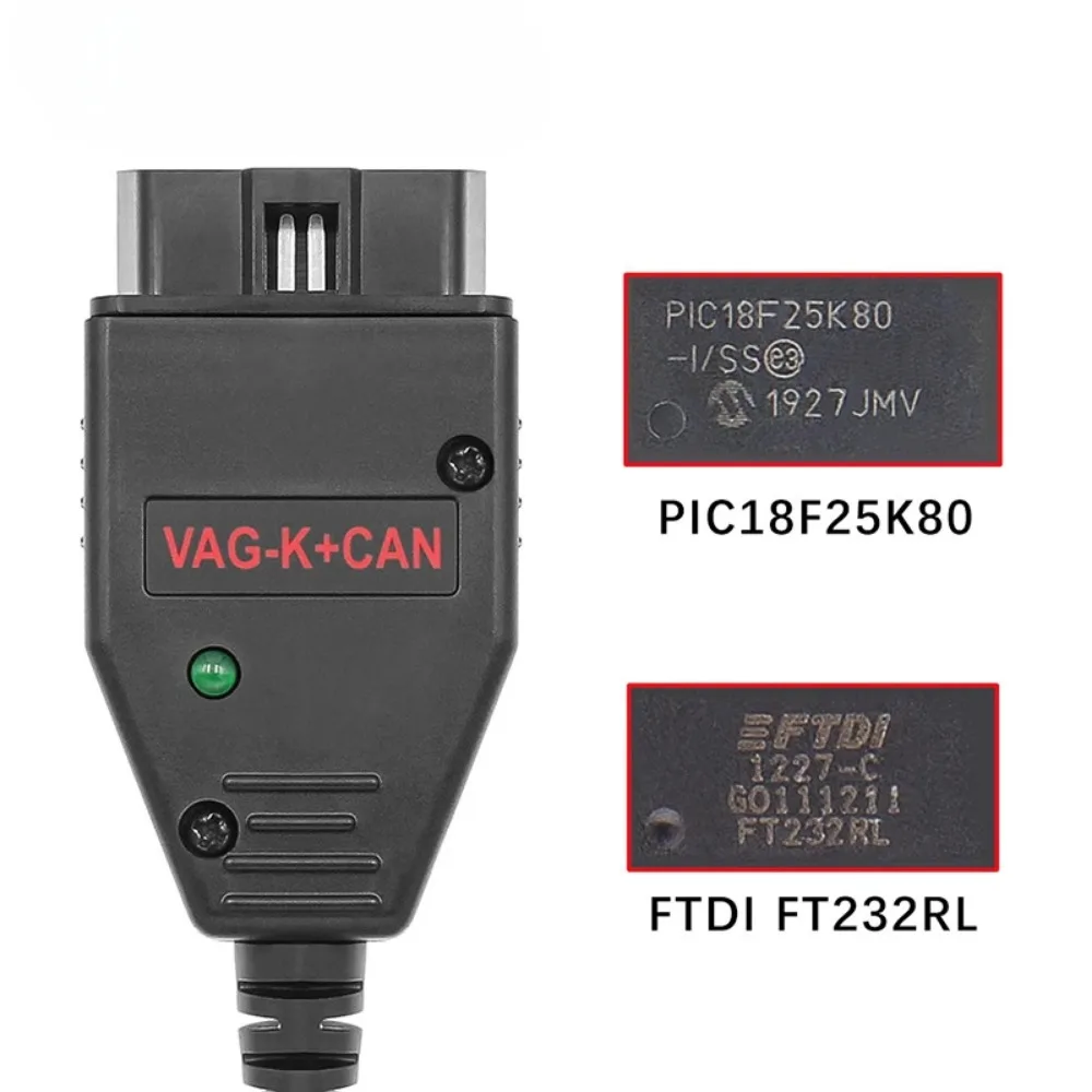 VAG K + CAN Commander 1.4 FT232RL k-line untuk Audi Untuk Volkswagen deteksi kesalahan antarmuka COM kabel k-line OBD2 pemindai mobil otomatis