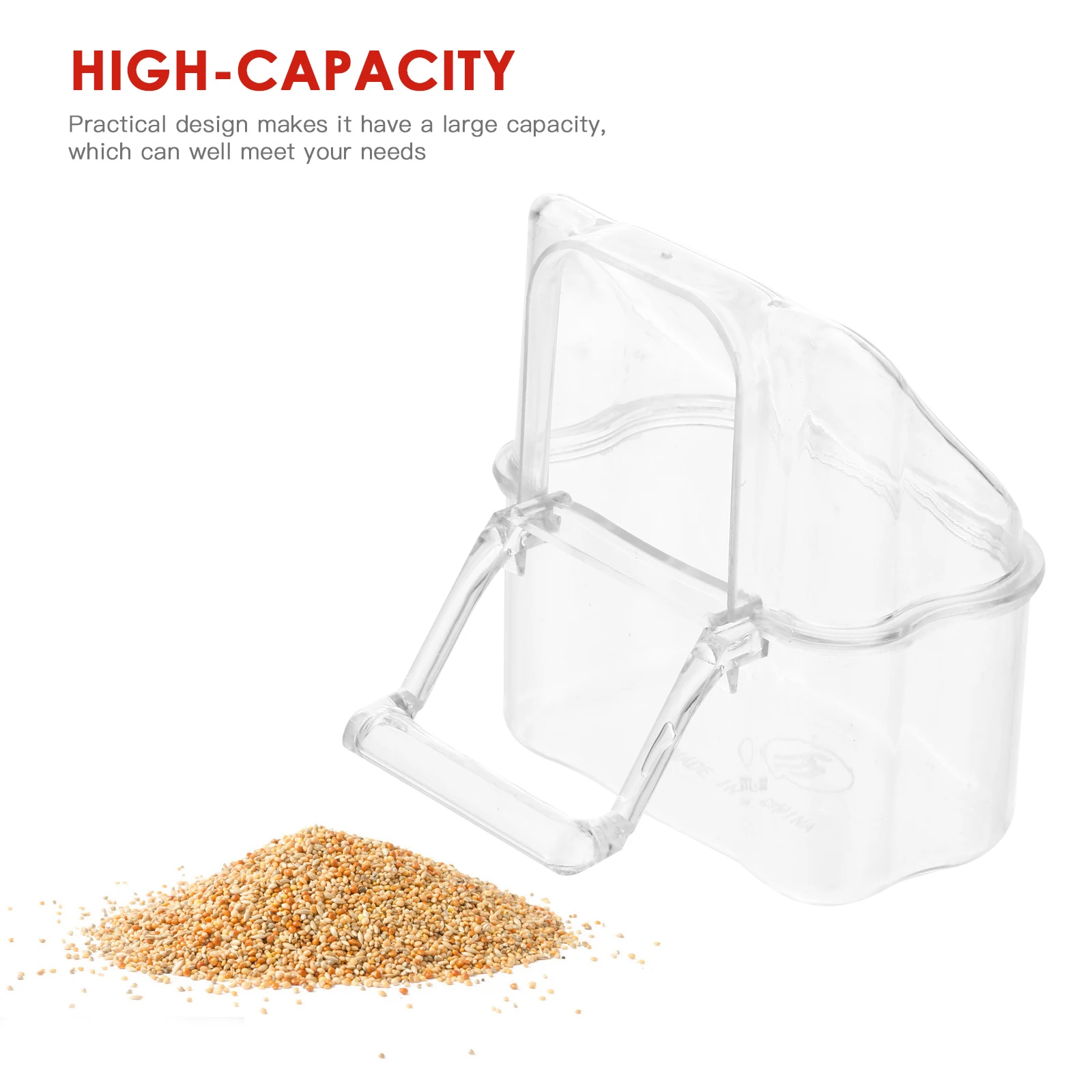 

3Pcs Acrylic Pet Bird Feeding Bowls Transparent Anti-Splash Durable Stand Bar Design Cage Food Holder for Parrot and Birds