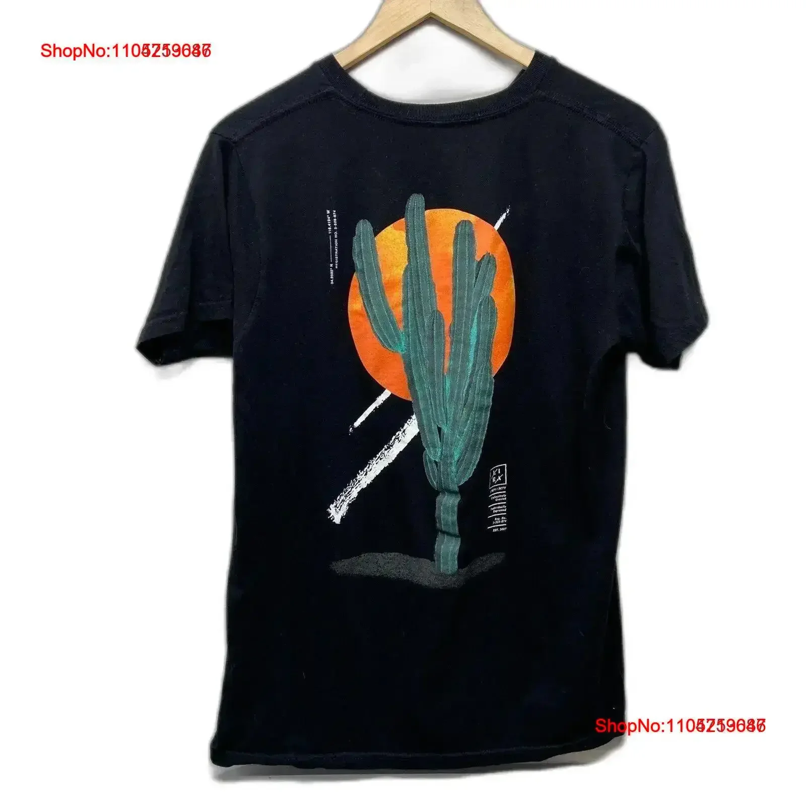 LIRX Cactus Black T Shirt Men's Sz M 100 Cotton vintage Washed Top For Everyday Wear Slightly homme Casual graphic vintage