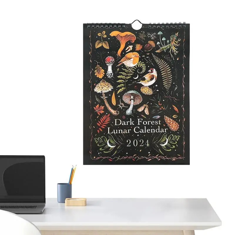 

Lunar Wall Calendar Dark Forest 2024 Waterproof Dark Forest Calendar Waterproof Lunar Calendar 12 Illustrations For Easter And