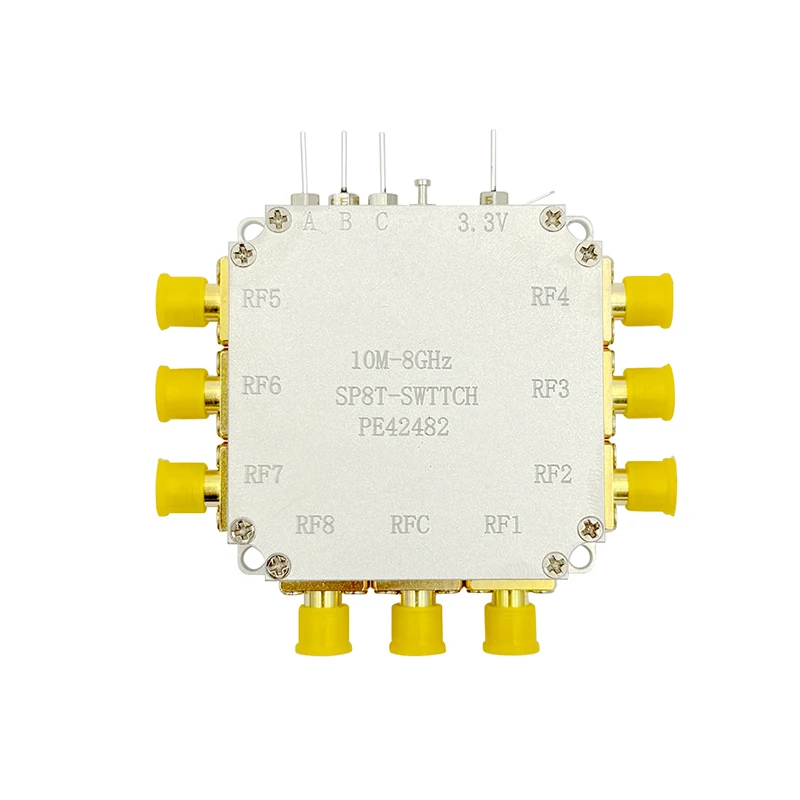Interruptor electrónico SP8T RF, banda ancha de 10M-8GHz, alto aislamiento, baja pérdida de inserción, módulo PE42482