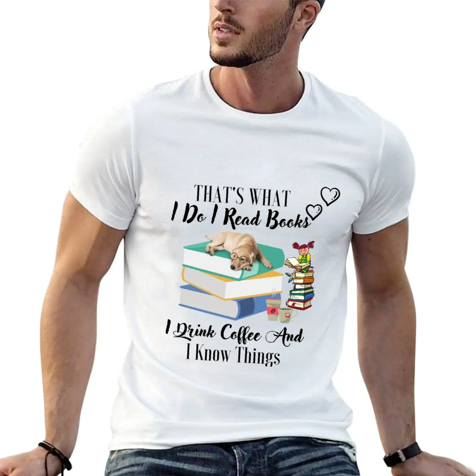 C'est ce que je fais : je lis des livres, je bois du café et je sais des choses - T-shirt léger imprimé
