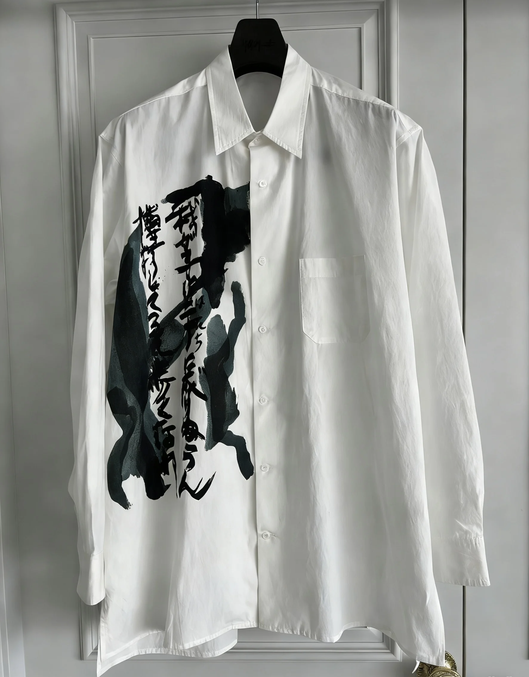 

TOP-YAMAMOTO хлопковая повседневная рубашка с длинными рукавами оригинального дизайна