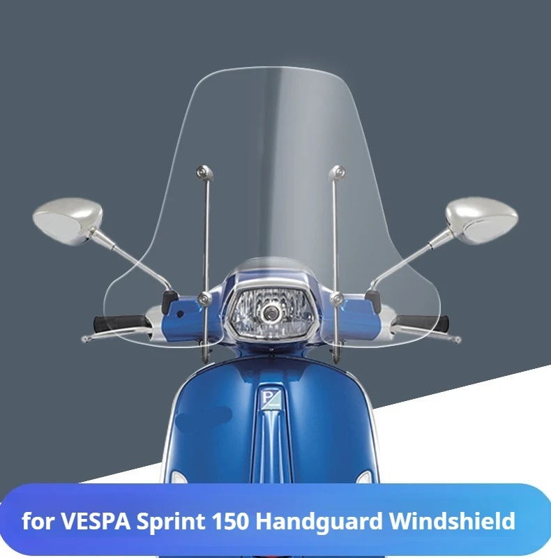 Raised Height Windscreen Windshield With Hand‑guard Wind Deflector Modified Accessory For Piaggio Vespa Sprint 150 Scooter